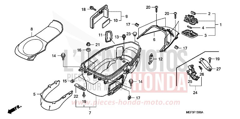 COMPARTIMENT A BAGAGES de SW-T400 ABS SWORD SILVER METALLIC (NHA95) 2009